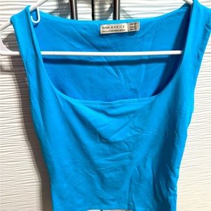 Zara turquoise women’s top stretch fabric